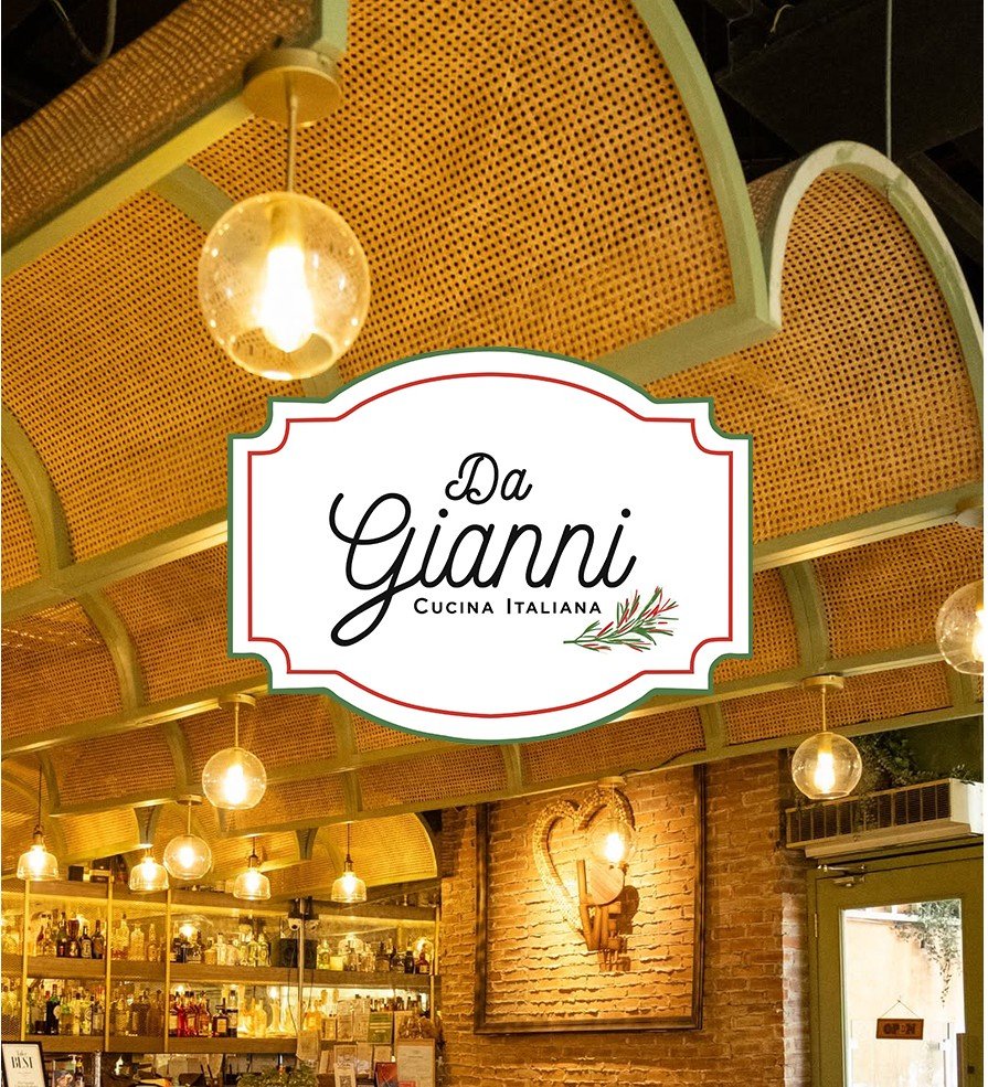 Da Gianni restaurant interior with logo