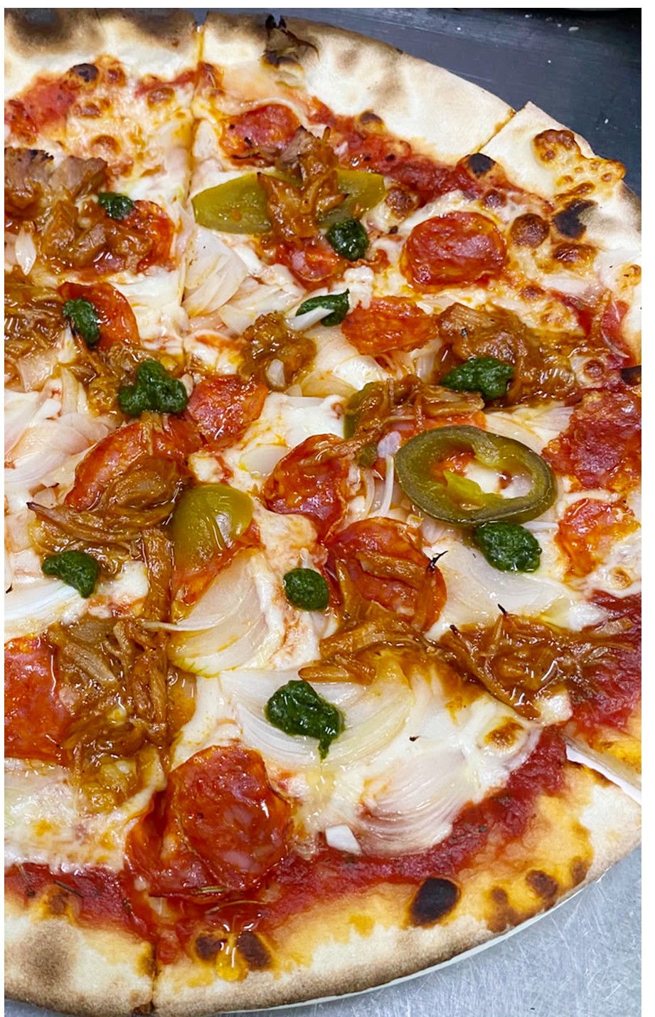 Thin Romana pizza slices